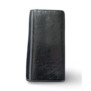 COACH  Black Leather long wallet Unisex